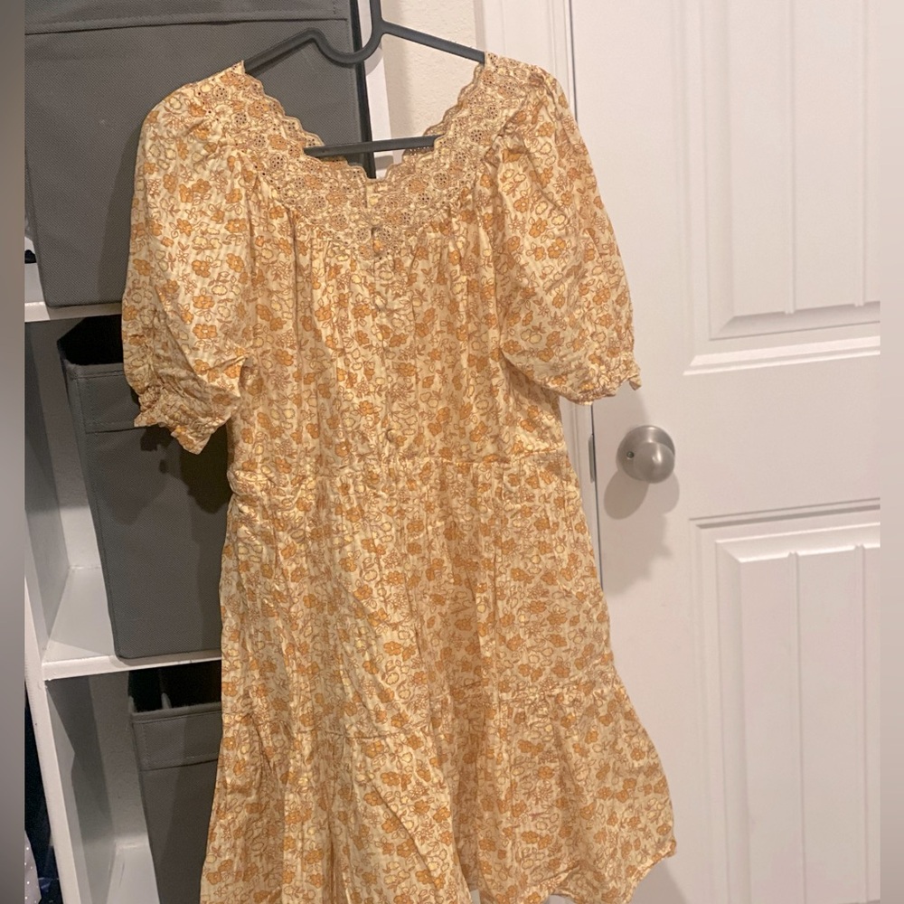 Madewell Eyelet Trim Tiered Minidress Small